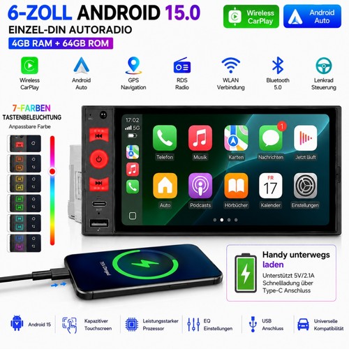 Autoradio 64g carplay din - autoradio,